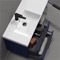 Blue Wall Mounted Bathroom Vanity, Modern, 36